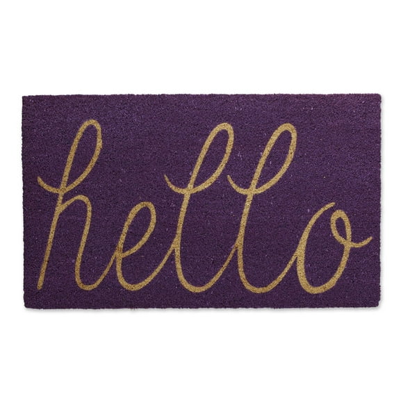 Felpudo DII Hello Fiber, antideslizante, duradero, 45 x 75 cm, color morado