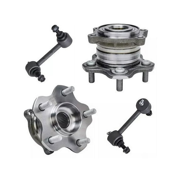 Rear Wheel Hub and Sway Bar Link Kit - Compatible with 2008 - 2013 INFINITI G37 2009 2010 2011 2012