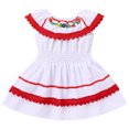 thumbnail image 2 of IBTOM CASTLE Baby Girls Mexican Fiesta 1st Birthday Outfit Romper Dress with Flower Headband Summer Cake Smash Photo Shoot 9-12 Months Red, 2 of 8