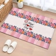 thumbnail image 3 of Happy Mother's Day Front Door Rugs 2x3 ft Pink Flower Heart Rustic Pink Stripes Small Rug for Entryway Non Slip Washable Bathroom Door Mat Absorbent Floor Mat for Indoor Entrance, 3 of 9