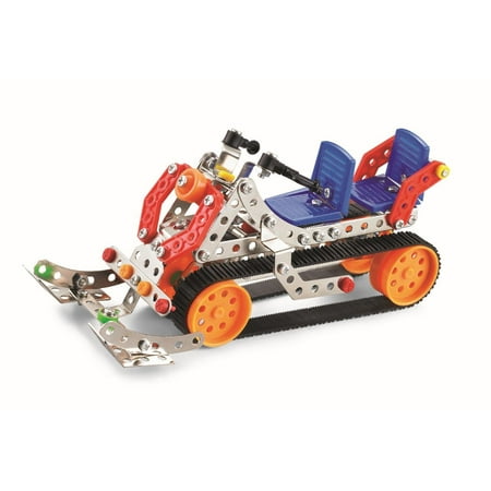 Lightahead Assembly Metal Snowmobiles Model Kits Toy Snow Car To. Assemble Puzzles Set for Kids, 197 pcs metal blocks