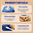 thumbnail image 3 of 2026 New Electric Garlic Chopper, Mini Portable Veggie Chopper USB Charging Wireless Food Processor, Upgrade Electric Mini Garlic Chopper Set Wireless Veggie Grinder (Blue, 250ML), 3 of 6