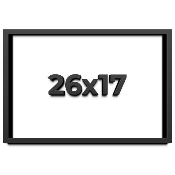26x17 Shadow Box Frame Black | 1 inches Deep Real Wood Contemporary Shadowbox Display Frame | UV