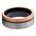 thumbnail image 4 of His and Hers - 6mm 8mm - Black Tungsten Wedding Band - Rose Gold Tungsten - Men's Tungsten Ring, 4 of 7