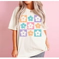 thumbnail image 2 of Comfort Colors Checkered Flowers Shirt, Retro Checkered Spring Shirts for Women, Boho Floral T Shirt, Floral Easter Shirt, Trendy Oversized, 2 of 4