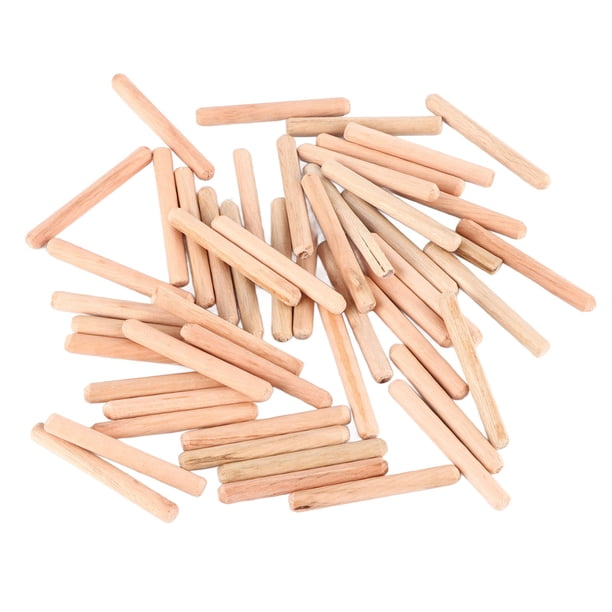 Uxcell 100pcs Wooden Dowel Pins 8x40mm - Round Slant Line Cabinet Drawer Insert For Woodworking