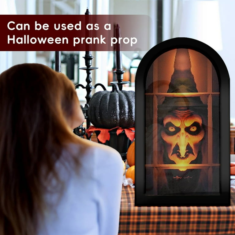 Halloween Witch Hologram Mirror Spooky Creepy Haunted House Wall