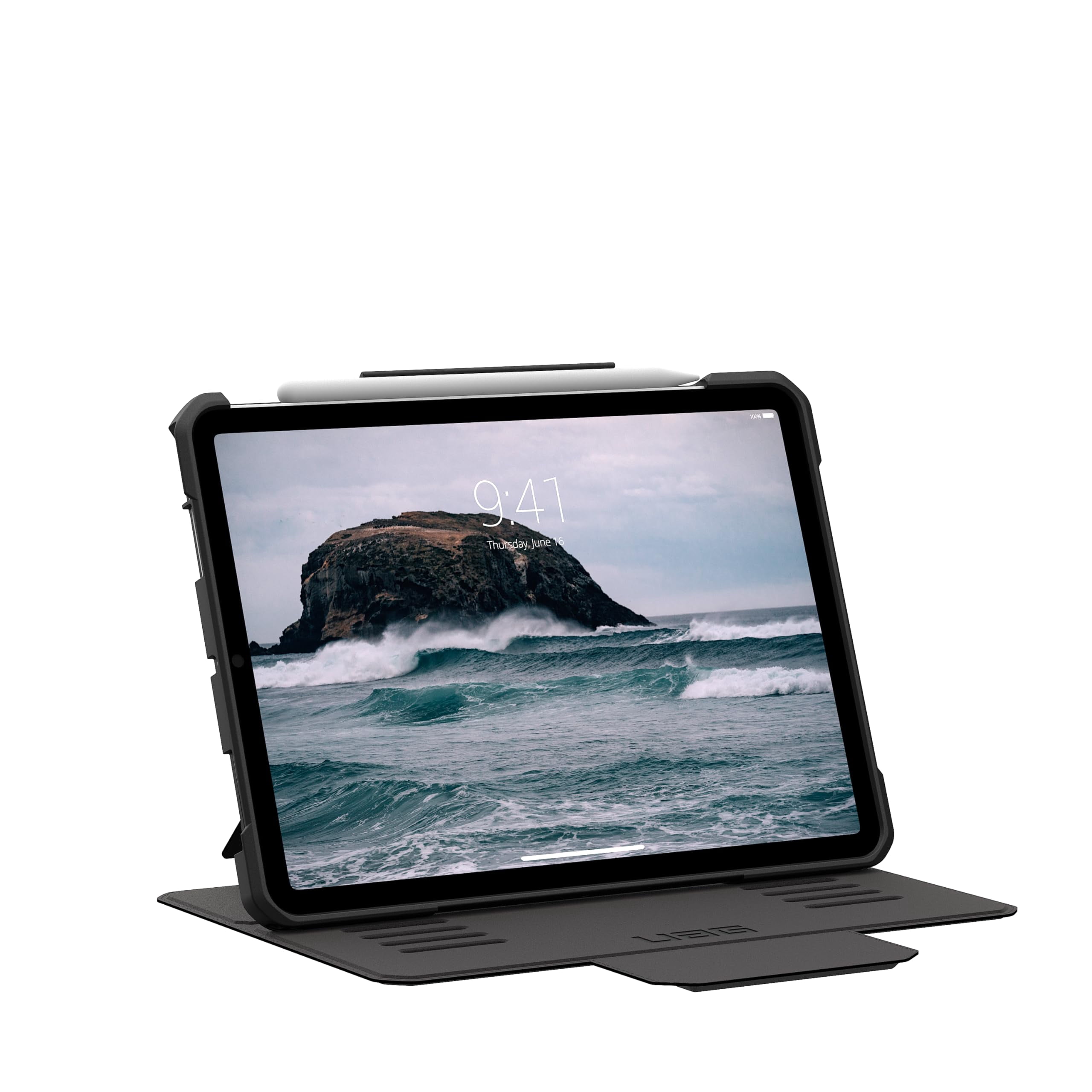 UAG iPad Air 11" Case M4/M3/M2 2024-2026 - Rugged Auto Sleep/Wake Folio Cover Pencil Holder & Multi-Angle Adjustable Stand, Metropolis SE Black/Bronze