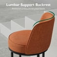 thumbnail image 6 of Peispie Counter Height Bar Stools Set of 4, 25 Inch Linen Upholstered Bar Chairs with Back, Modern Kitchen Island Stools with Footrest, Metal Frame, 350 lbs, Orange, 6 of 6