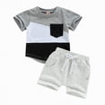 thumbnail image 4 of TOWED22 Baby Boy Summer Clothes 2 Piece Outfit Short Sleeve Tee Elastic Waist Shorts 6 12 18 Months Grey,12-18 M, 4 of 4