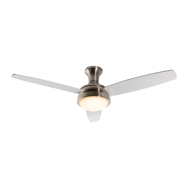 Ventilador de Techo 52 LED 3000K 18W Níquel 3 Aspas Blancas LámparaYa 22998-4 / Asscher