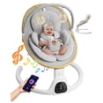 thumbnail image 2 of Baby Swing for Infants to Toddler Portable Babies Swing Timing Function 5 Swing Speeds Bluetooth Touch Screen Music Speaker with 10 Preset Lullabies 5-Point Carabiner White, 2 of 9