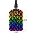 thumbnail image 6 of Square 2Pack PU Leather Colorful Dragon Scales Cruise Luggage Tag with Privacy Cover and Name ID Tag for Travel Handbags Backpacks Luggage Tags, 6 of 6