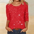 thumbnail image 4 of Bixock Women's Maternity Tops 3/4 Sleeve Pregnant Tops Crew Neck Maternity Blouse Soft Breathable Maternity Shirts Comfortable Maternity Clothings, 4 of 5