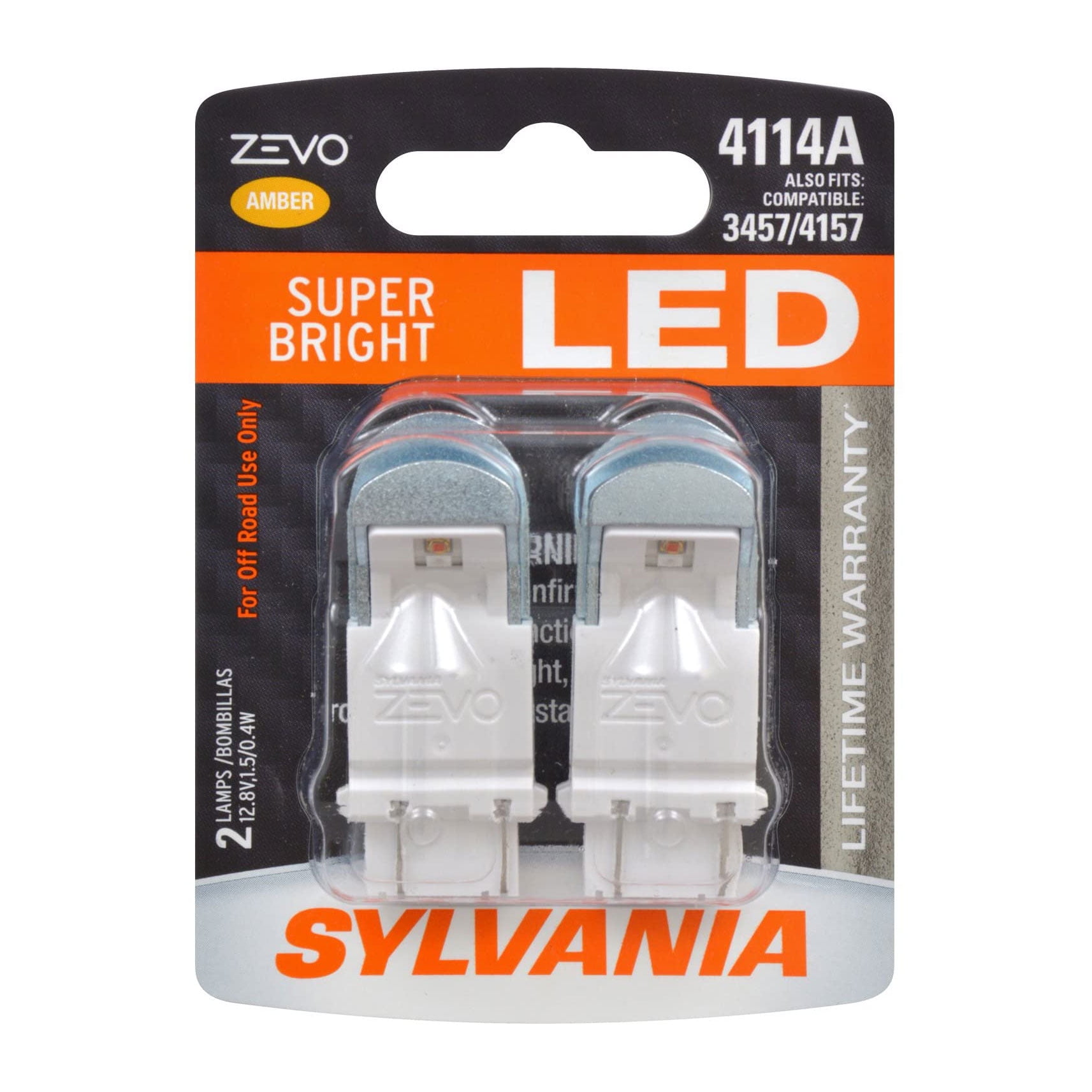 Sylvania Zevo 7443 Amber LED Bright Interior/Exterior Mini 2pk