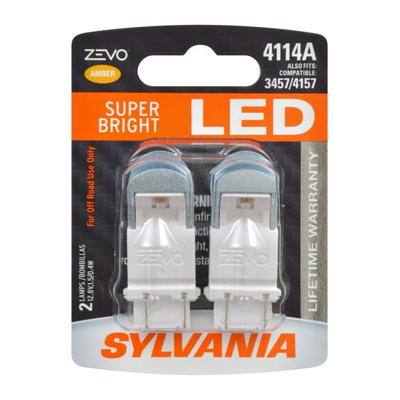Sylvania Zevo 4114 Amber LED Bright Interior Exterior Mini Light Bulb, 2 Pack