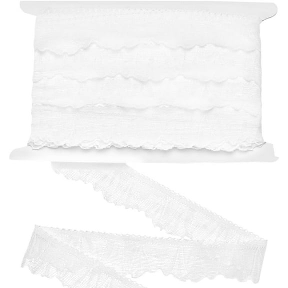 20 Yards White Stretch Laces Trim 1-3/8 inch Wide Elastic Chinlon Lace Ribbon Flexible Lace Edging for Dress Lingerie Clothing Costumes & DIY Fashion Decoration