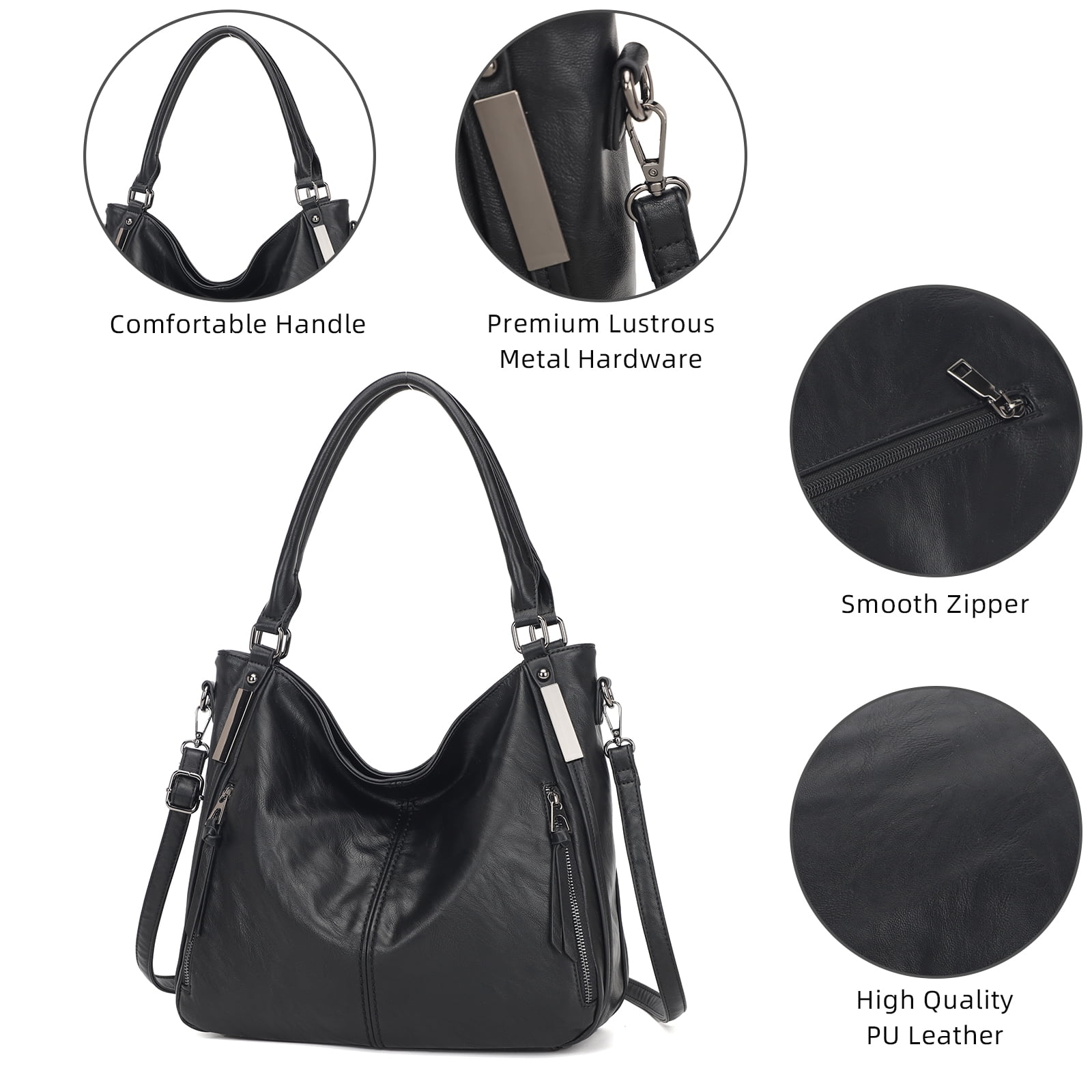 KL928 Large Purses for Women PU Leather Handbags Crossbody Hobo Tote Bags