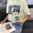 thumbnail image 1 of Woven Drawstring Crossbody Bucket Bag Female Pure Braided Messenger Purse Bag, 1 of 8