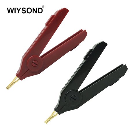 1 pair Big Alligator Crocodile Clip (black and white) for Kelvin test probe multimeter meter fluke vici