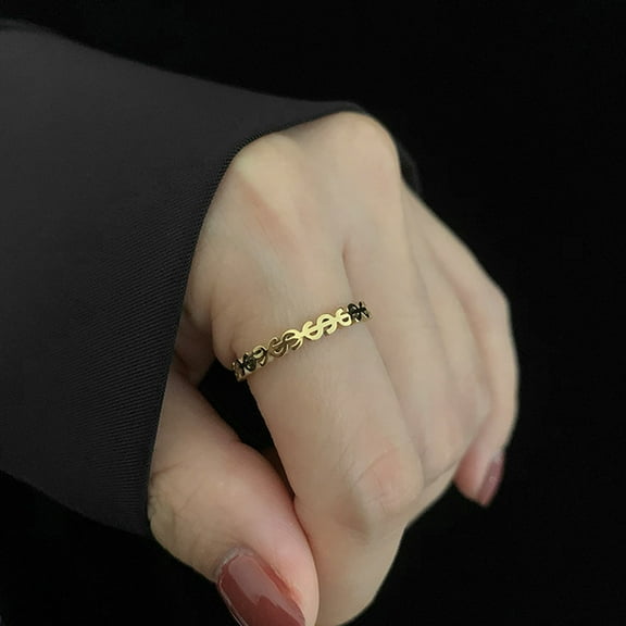 Ins Fashion Dollar Signs Finger Rings Female High Quality 14K Yellow Gold Money Ring Punk Lucky Jewelry Anillos Mujer