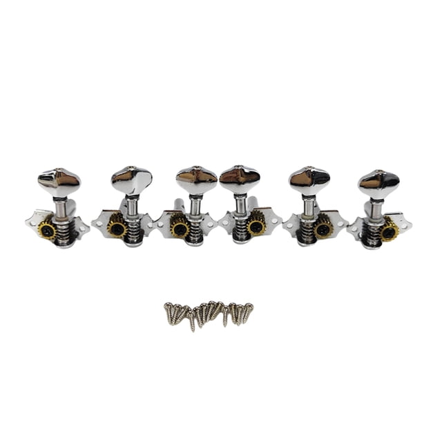 Vintage Open Gear String Tuners Tuning Pegs Key for Acoustic Classical Guitar Accessories Silver
