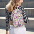 thumbnail image 2 of Geaub peace love and dove flower power durable canvas backpack: stylish, lightweight, and spacious with adjustable straps, 2 of 7