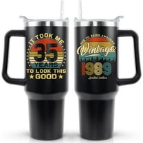 35th Birthday Gifts for Men 35 Year Old 1989 Birthday Gift Ideas for Dad Husband 40oz Tumbler Cup With Handle