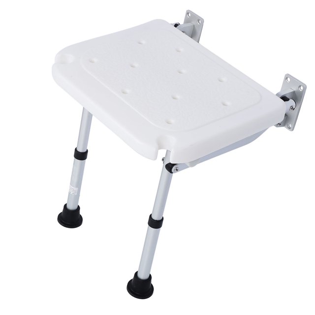 Folding Shower Chair, High Load Capacity Ergonomic Design Non Slip Feet Safe and Reliable Easy Installation Wall Mounted Shower Stool for Dressing Room Aisle