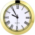thumbnail image 1 of 1-1/2 Inch (37 mm) Round Quartz Clock Insert with Roman Numerals Fit 35 mm Diameter Hole (Gold Bezel), 1 of 4