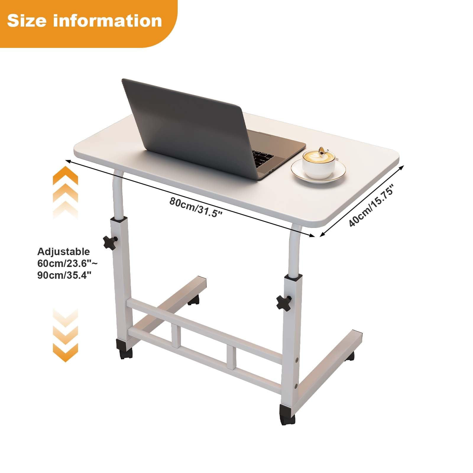 Garderth Standing Desk With Wheels,Stand up Desk Adjustable Height,Small Rolling Computer Desk,Portable Laptop Table For Home Office Study Bedroom