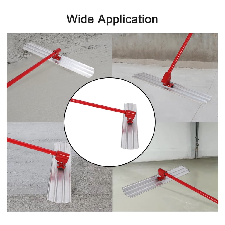 48x8 Concrete Bull Float Kit – Magnesium Aluminum Alloy, 4 Extendable 47.2 Handles, Adjustable Bracket – For Smoothing & Screeding Slabs, Driveways