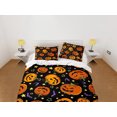 thumbnail image 2 of Ropa de cama y funda de almohada retro de Halloween, Bat Pumpkin Duvet Cover Set Dorm Bedding,, 2 of 4
