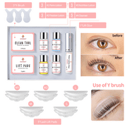 Lash Lift Kit, Professional Salon Semi-Permanent Curling Eyelash Perm Kit with Lash Shields, Eye Gel Pads and Brushes