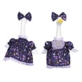thumbnail image 4 of Halloween Black Cat Witch Porch Goose Outfit for 23 Inch Goose Statue, Purple Lace Dress with Bow Headband, Spooky Magic Witch Theme Front Porch Decor, Farmhouse Outdoor Lawn Decor, 4 of 7
