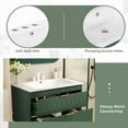 thumbnail image 6 of 36" Bathroom Vanity with Sink Top, Wall Mounted Bathroom Storage Cabinet with 2 Big Drawers, Solid Wood Bathroom Cabinet with Decor Line, Green, 6 of 7