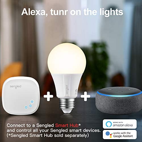 Sengled Zigbee Smart Light Bulbs, Smart Hub Required, Works with SmartThings and Echo with built-in Hub, Voice Control with Alexa and Google Home, Soft White 60W Eqv. A19 Alexa Light Bulb, 8 Pack Soft White 8 Count (Pack of 1)