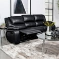 thumbnail image 4 of Pemberly Row Faux Leather Upholstered Motion Reclining Sofa Black, 4 of 12