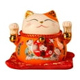 thumbnail image 1 of Lucky Cat Saving Pot, Lucky Cat Coin Bank Lovely  Wish Exquisite Pattern Ceramic  For Office, 1 of 8