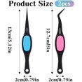 thumbnail image 2 of 2PCS Stainless Steel Reverse Tweezers for Crafts, False Eyelashes Precision Jewelry Tweezers for Stickers, Beading Bracelet Making Art, 2 of 7
