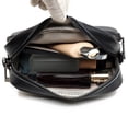 thumbnail image 3 of Bolso Bandolera Bolso bandolera de cuero genuino de hombro de mujer de moda Casual para el trabajo (Negro), 3 of 9