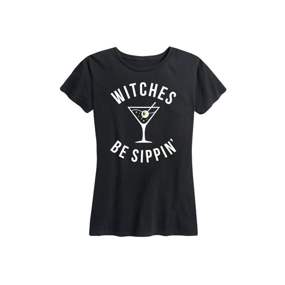Instant Message - Witches Be Sippin - Women's Short Sleeve Graphic T-Shirt