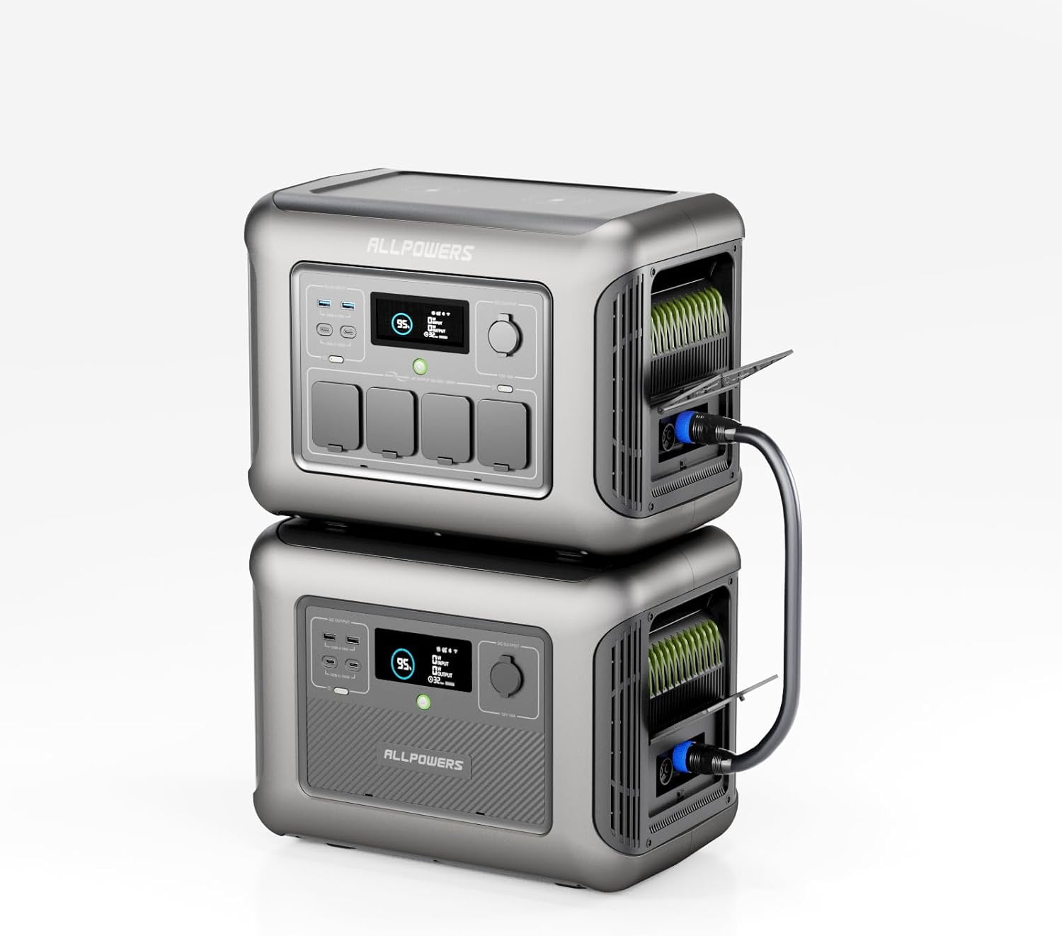 ALLPOWERS Portable Generator Set, R1500 Power Station with B1000 Expand Battery, Total Capacity 2304Wh, 1800Watt LiFePO4 Power Station for Home Backup, Outdoor Camping