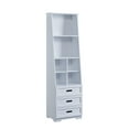 thumbnail image 2 of DUOSONG Kids Funnel White Bookcase With Book Display/Organizer Drawers - Classic White, 2 of 10