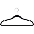 thumbnail image 1 of Space Saving, Heavy Duty Slim Velvet Hangers, Ridged Non-Slip, Chrome Swivel Hook, Black (10), 1 of 7
