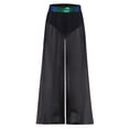 thumbnail image 3 of TiaoBug Kids Girls High Waisted Sequins Side Slit Chiffon Wide Leg Pants Belly Dance Performance Bottoms Green 10, 3 of 7