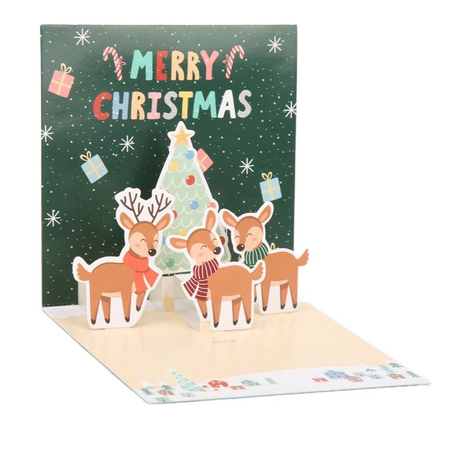 Greeting Card, 3D Christmas Cards Exquisite Textured For Decoration For Gift D Style,E Style,F Style