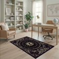 thumbnail image 2 of ODIKA 4'x6' Ultra-Soft Area Rug, Black Purple Round Boho Sun Moon Gothic Celestial Design with Ornate Scrollwork Washable, Bare feet friendly, Silk-Touch for Bedroom Home office, 2 of 7