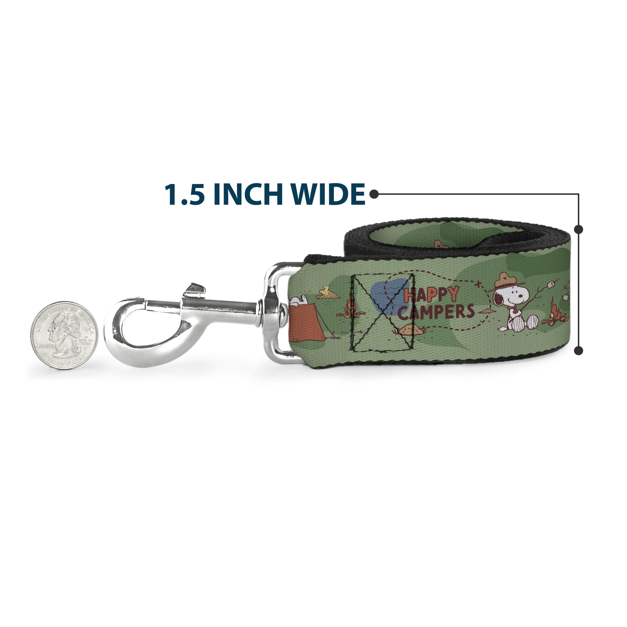 Peanuts Worldwide LLC Pet Leash, Dog Leash, Peanuts Happy Camper Beagle Scouts Scenes, 6 Feet Long 1.0 Inch Wide