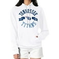 thumbnail image 4 of Women's G-III 4Her by Carl Banks White Tennessee Titans City Graphic Team Fleece Pullover Hoodie, 4 of 5